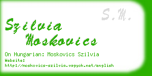 szilvia moskovics business card